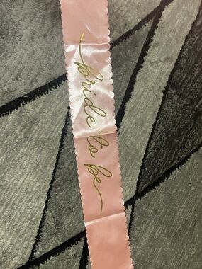 Pink "Bride to Be" Satin Sash with Gold Script